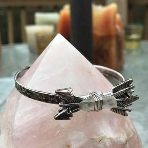 Beautiful Silver Arrows and Crystal Bracelet Cuff